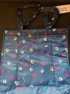 Lug Runner Tote Bag – Paws Navy Blue (Dog Cat Paw)